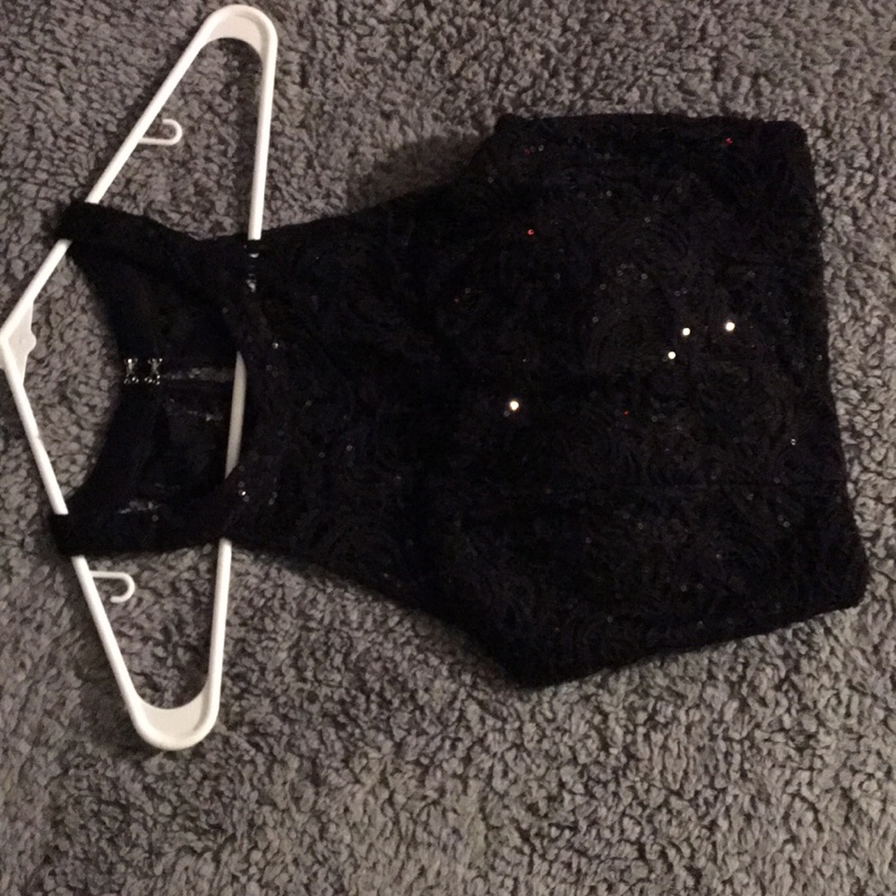 Black Sparkly Crop Top